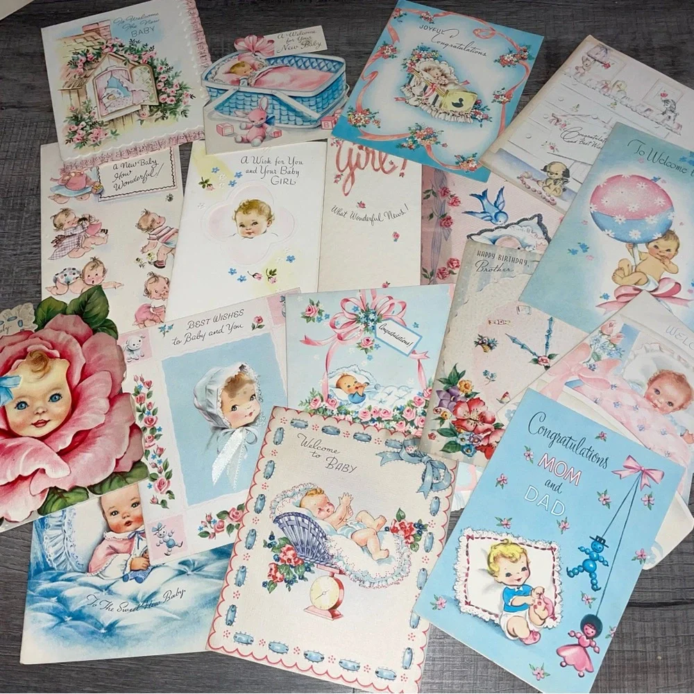 Vintage Greeting Cards Baby 40's & 50's Hallmark etc